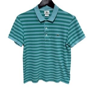 Lacoste Men's Striped Polo Shirt‎ *Stained Size 4 - 19 x 25